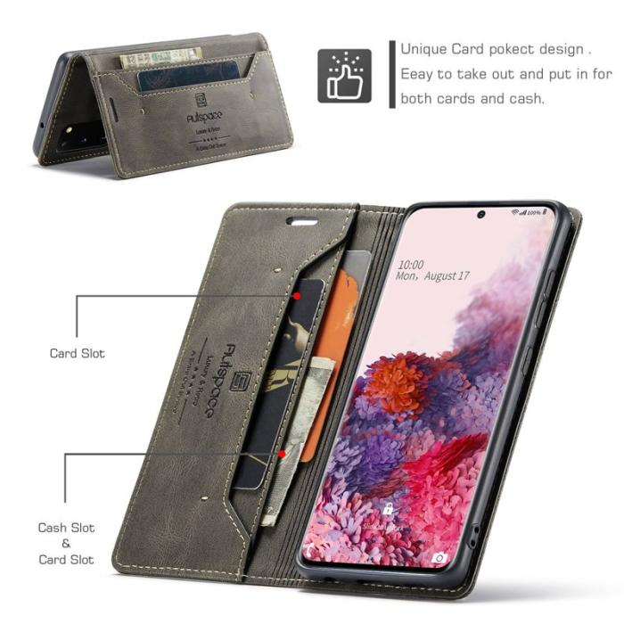 AUTSPACE - AUTSPACE A01 för Samsung Galaxy S20 Fodral PU Läder - Kaffe