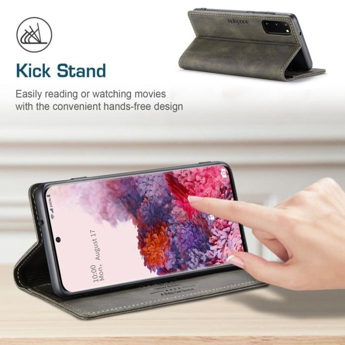 AUTSPACE - AUTSPACE A01 för Samsung Galaxy S20 Fodral PU Läder - Kaffe