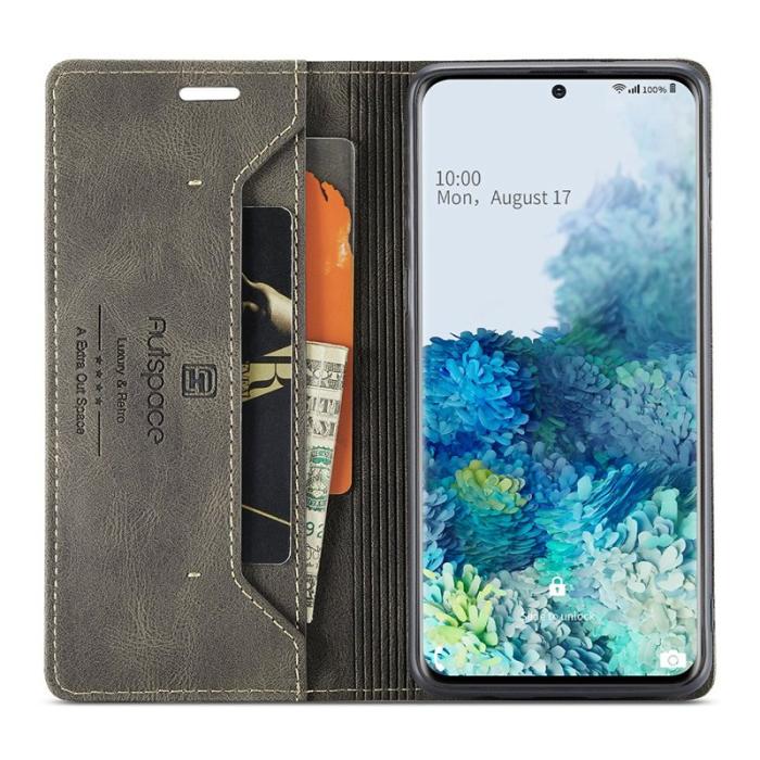 AUTSPACE - AUTSPACE A01 för Samsung Galaxy S20 Plus Fodral - PU Läder - Kaffe