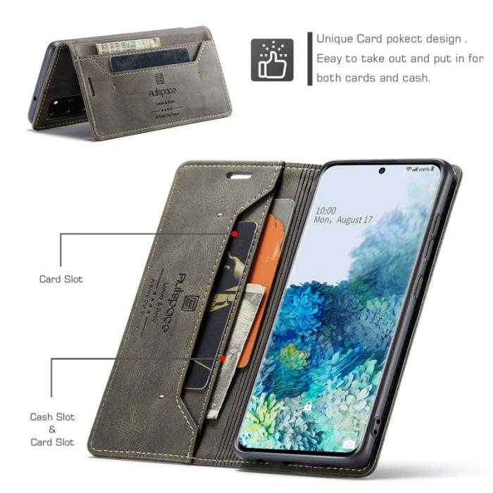 AUTSPACE - AUTSPACE A01 för Samsung Galaxy S20 Plus Fodral - PU Läder - Kaffe