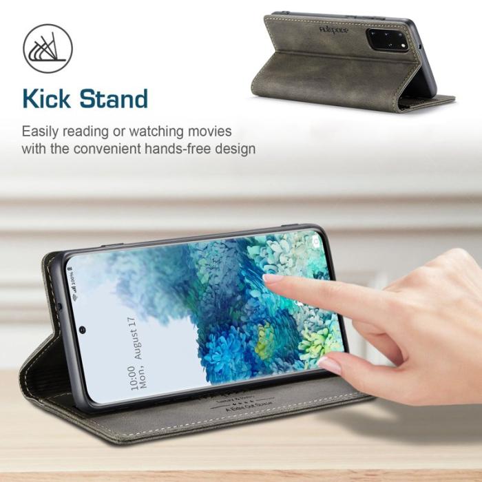 AUTSPACE - AUTSPACE A01 för Samsung Galaxy S20 Plus Fodral - PU Läder - Kaffe