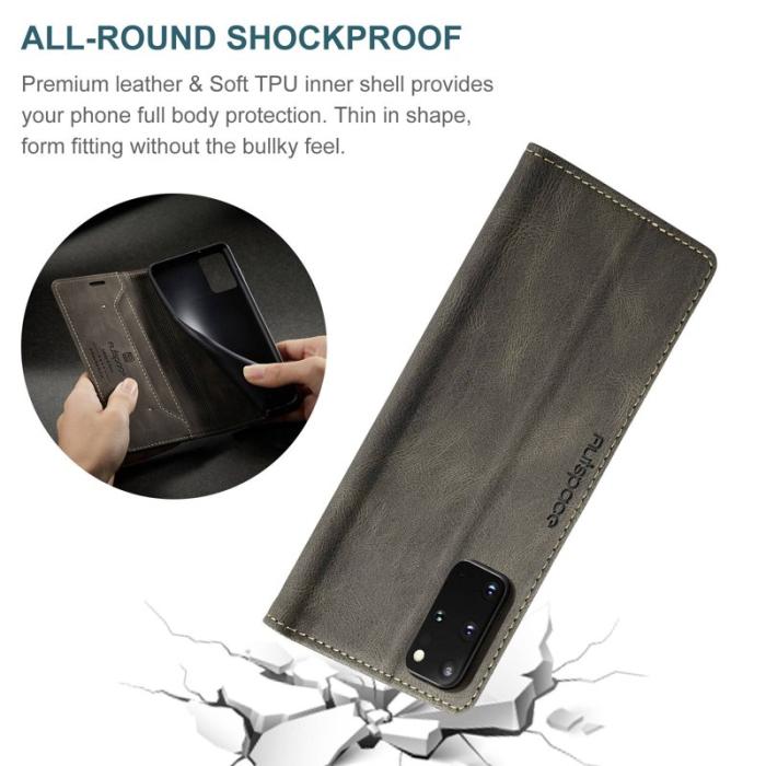 AUTSPACE - AUTSPACE A01 för Samsung Galaxy S20 Plus Fodral - PU Läder - Kaffe