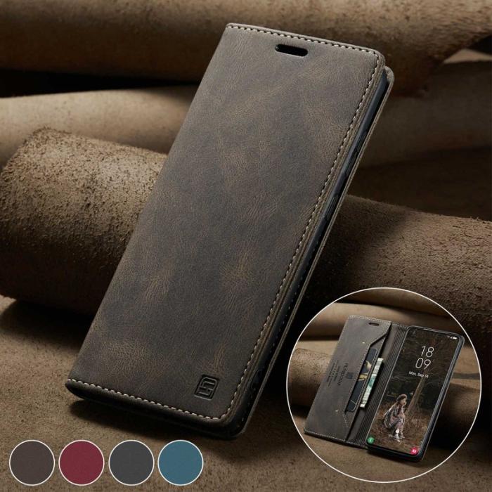 AUTSPACE - AUTSPACE A01 för Samsung Galaxy S22 5G Fodral PU Läder - Coffee