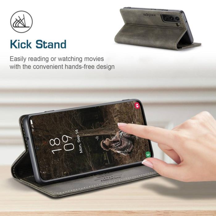 AUTSPACE - AUTSPACE A01 för Samsung Galaxy S22 5G Fodral PU Läder - Coffee