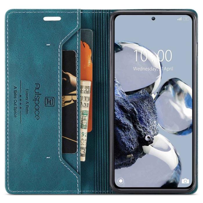 AUTSPACE - AUTSPACE A01 för Xiaomi 12T 5G fodral - Äkta läder - Blå