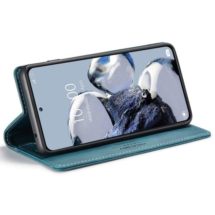 AUTSPACE - AUTSPACE A01 för Xiaomi 12T 5G fodral - Äkta läder - Blå