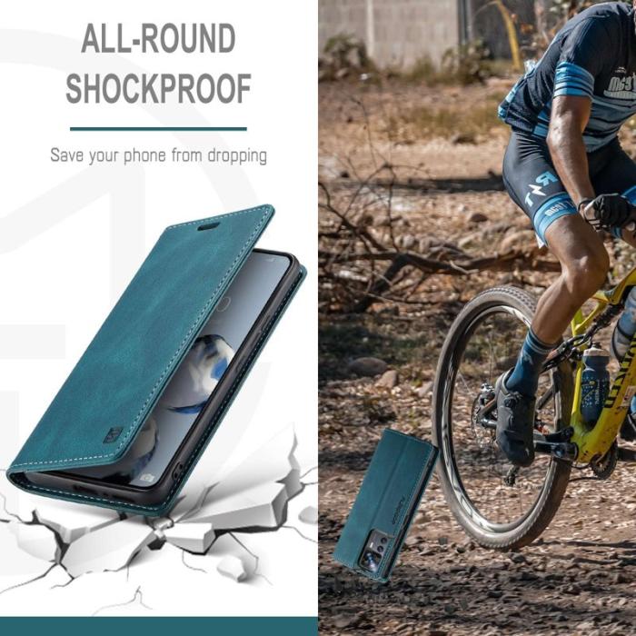 AUTSPACE - AUTSPACE A01 för Xiaomi 12T 5G fodral - Äkta läder - Blå