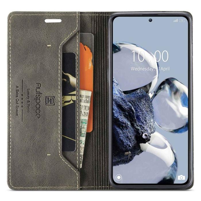AUTSPACE - AUTSPACE A01 för Xiaomi 12T 5G Fodral - Äkta läder - Kaffe