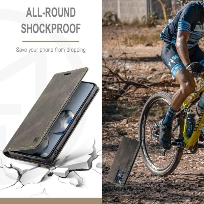 AUTSPACE - AUTSPACE A01 för Xiaomi 12T 5G Fodral - Äkta läder - Kaffe