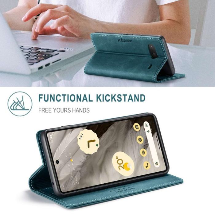 AUTSPACE - AUTSPACE A01 Fodral för Google Pixel 7 5G - PU Läder - Blå