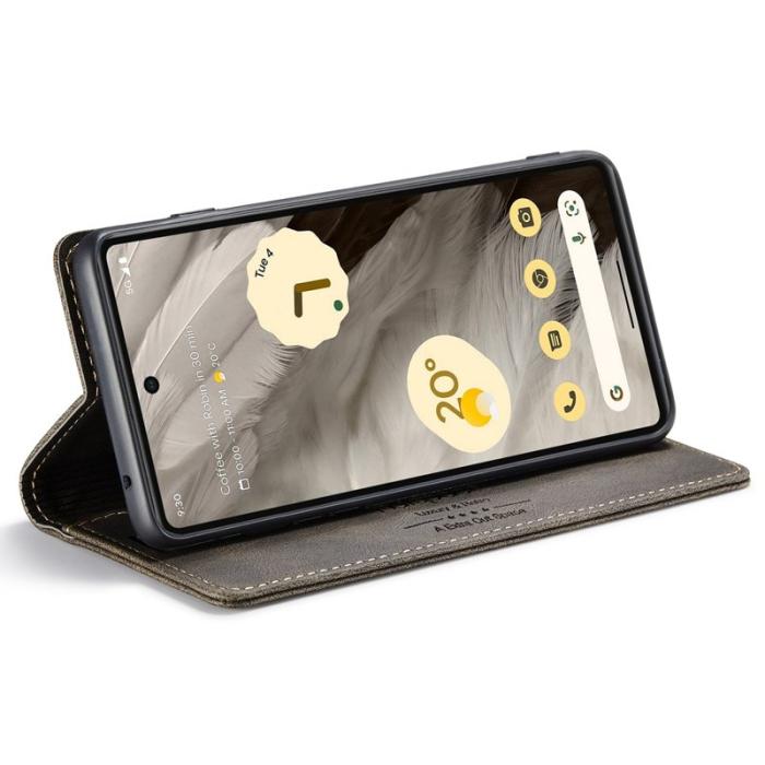 AUTSPACE - AUTSPACE A01 Fodral för Google Pixel 7 5G - PU Läder - Kaffe