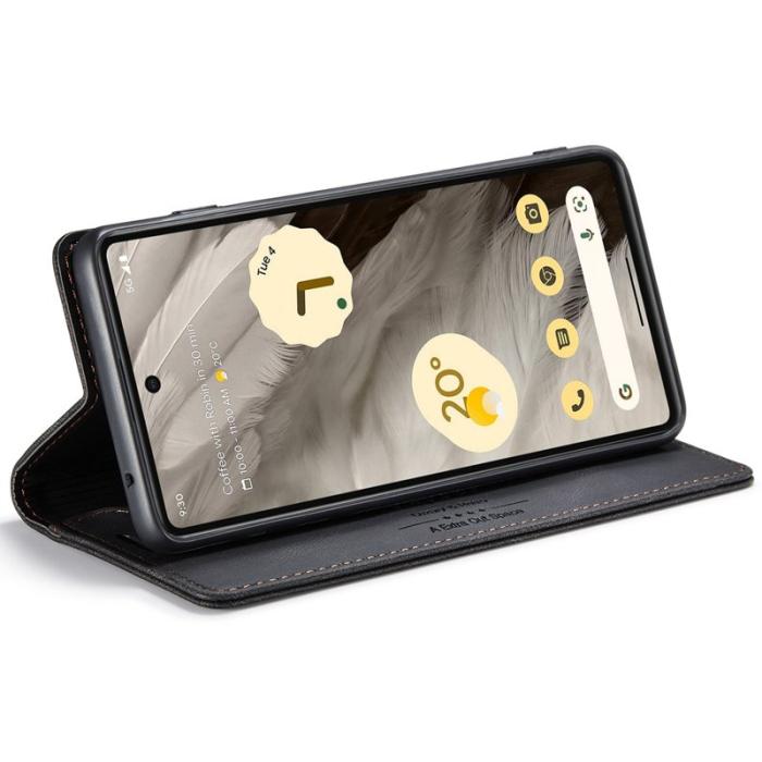 AUTSPACE - AUTSPACE A01 Fodral för Google Pixel 7 5G - PU Läder - Svart