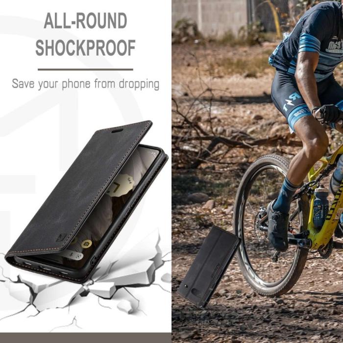 AUTSPACE - AUTSPACE A01 Fodral för Google Pixel 7 5G - PU Läder - Svart