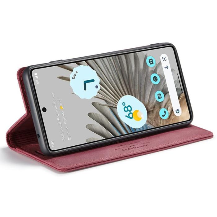 AUTSPACE - AUTSPACE A01 Fodral för Google Pixel 7 Pro - Retro Matte PU Läder - Röd