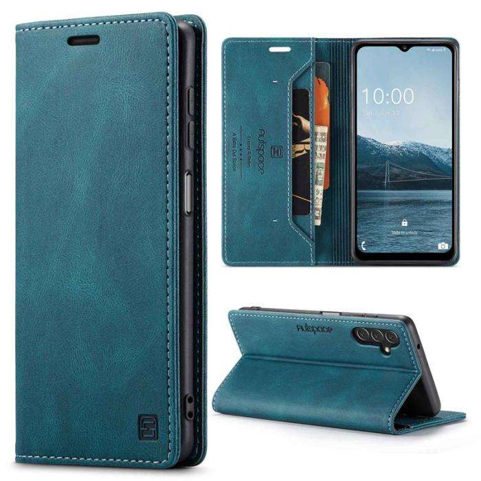 AUTSPACE - AUTSPACE A01 Fodral för Samsung Galaxy A13 5G - PU Läder - Blå