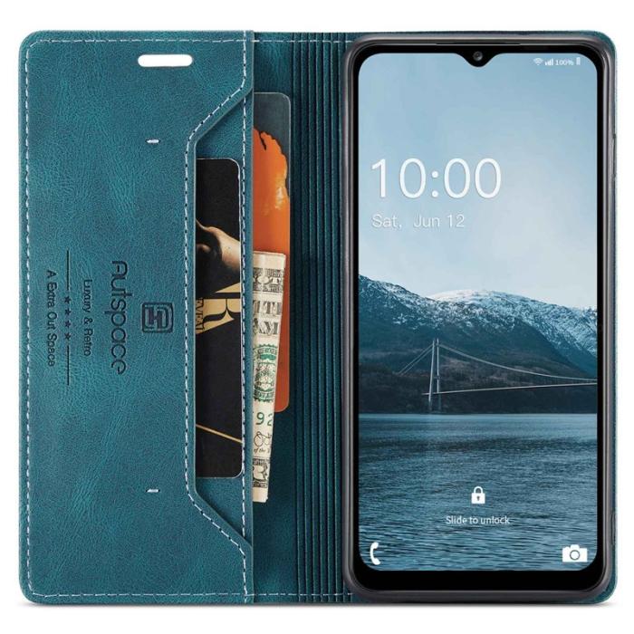 AUTSPACE - AUTSPACE A01 Fodral för Samsung Galaxy A13 5G - PU Läder - Blå