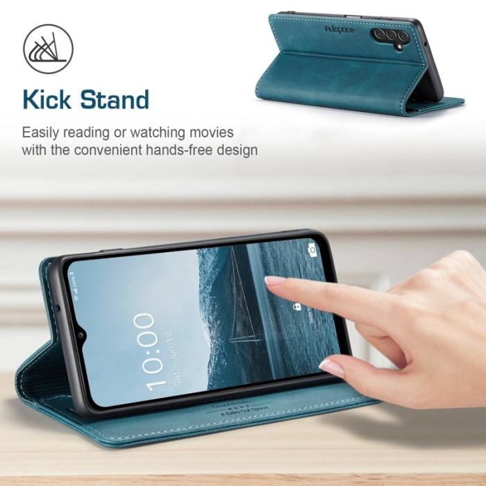 AUTSPACE - AUTSPACE A01 Fodral för Samsung Galaxy A13 5G - PU Läder - Blå