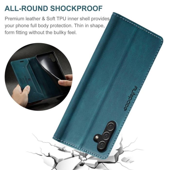 AUTSPACE - AUTSPACE A01 Fodral för Samsung Galaxy A13 5G - PU Läder - Blå