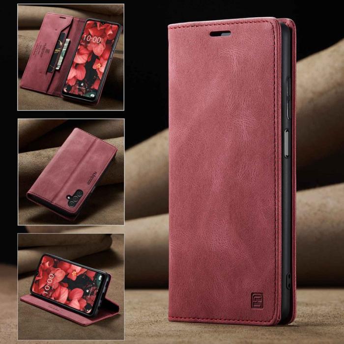 AUTSPACE - AUTSPACE A01 Fodral för Samsung Galaxy A13 5G - PU Läder - Röd