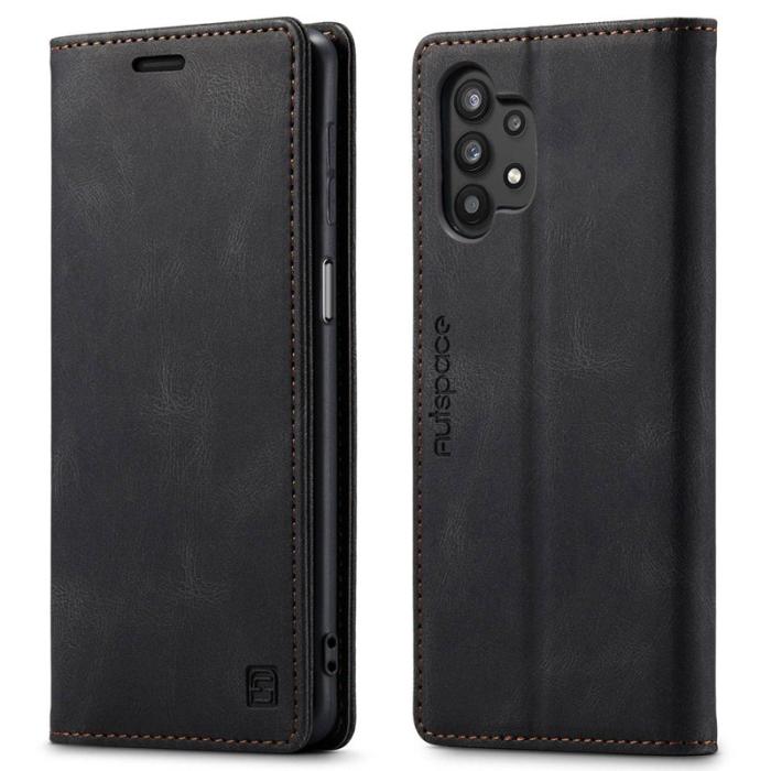 AUTSPACE - AUTSPACE A01 Fodral för Samsung Galaxy A32 5G - PU Läder - Svart