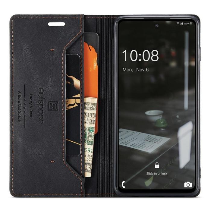AUTSPACE - AUTSPACE A01 Fodral för Samsung Galaxy A53 5G - PU Läder - Svart