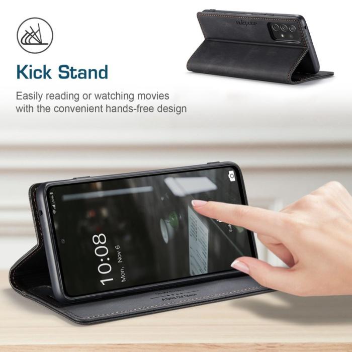 AUTSPACE - AUTSPACE A01 Fodral för Samsung Galaxy A53 5G - PU Läder - Svart