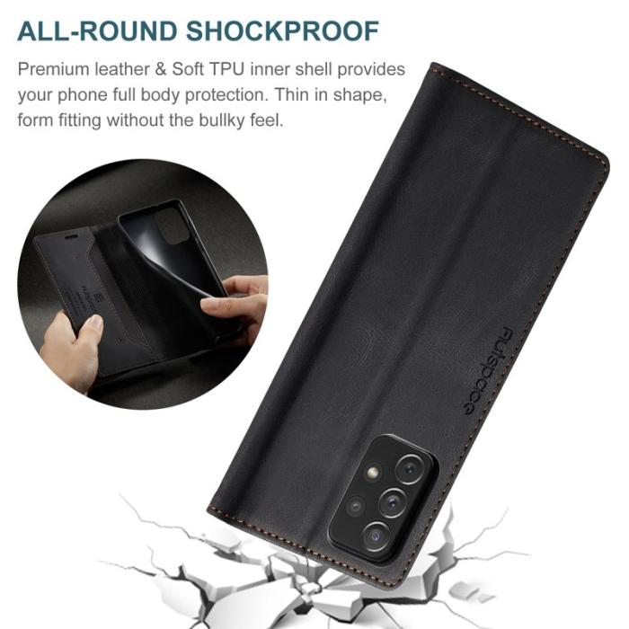 AUTSPACE - AUTSPACE A01 Fodral för Samsung Galaxy A53 5G - PU Läder - Svart