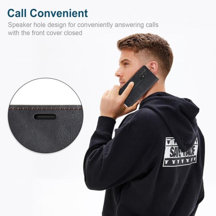 AUTSPACE - AUTSPACE A01 Fodral för Samsung Galaxy A53 5G - PU Läder - Svart