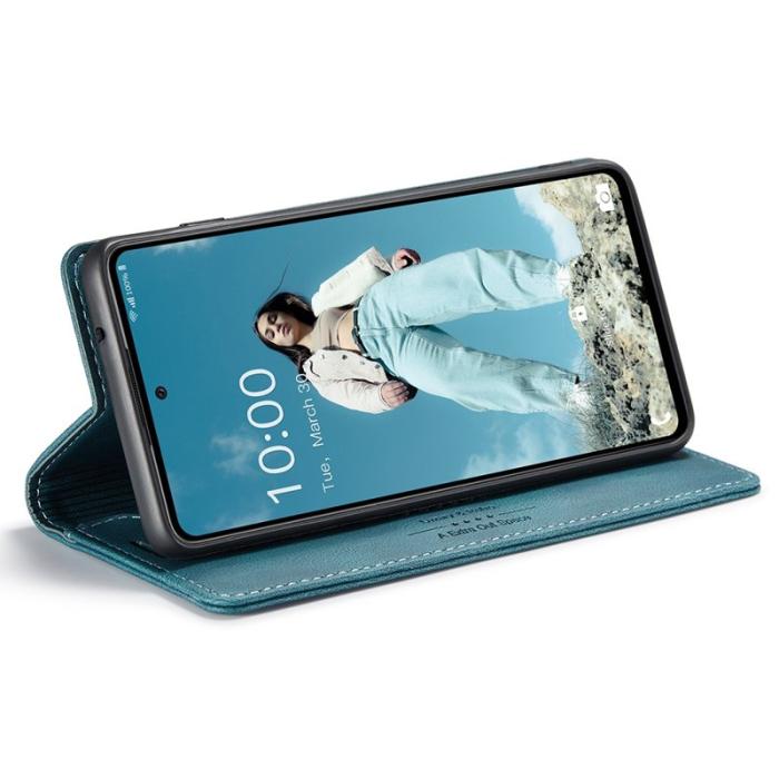 AUTSPACE - AUTSPACE A01 Fodral för Samsung Galaxy A72 PU Läder - Blå