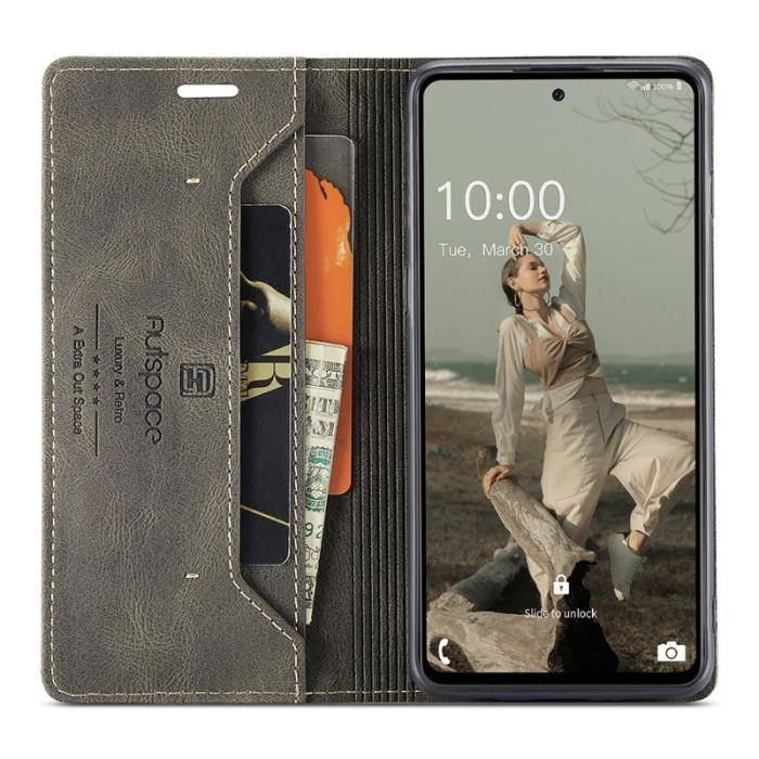 AUTSPACE - AUTSPACE A01 Fodral för Samsung Galaxy A72 PU Läder - Kaffe