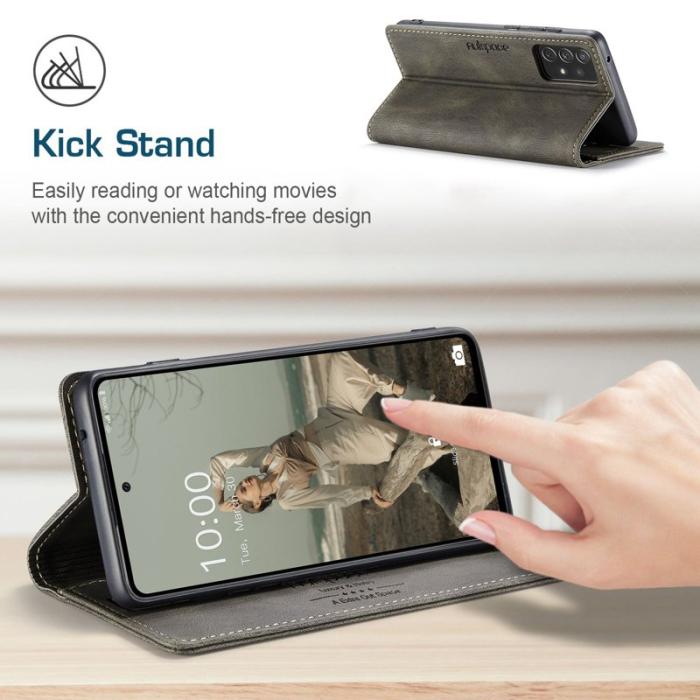 AUTSPACE - AUTSPACE A01 Fodral för Samsung Galaxy A72 PU Läder - Kaffe