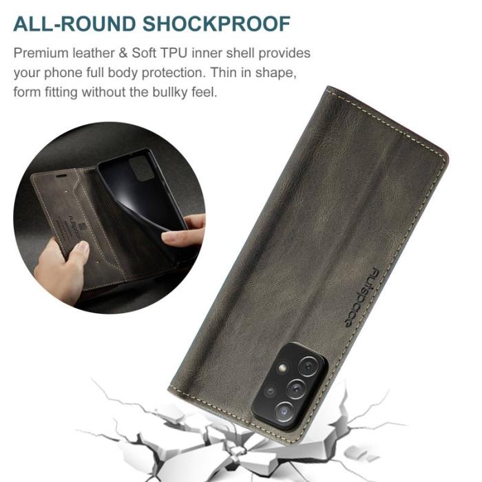 AUTSPACE - AUTSPACE A01 Fodral för Samsung Galaxy A72 PU Läder - Kaffe