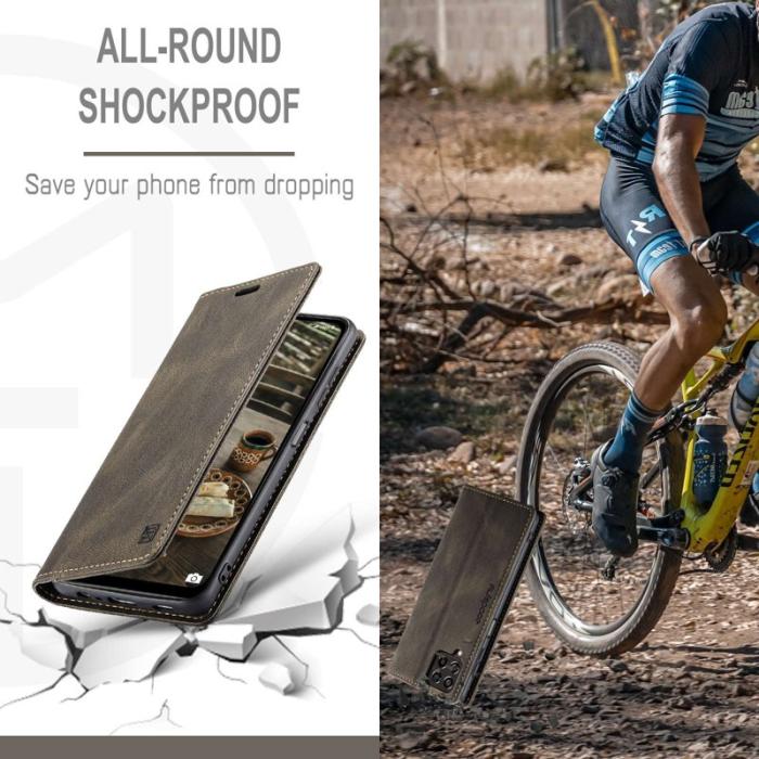 AUTSPACE - AUTSPACE A01 Fodral för Samsung Galaxy M53 5G - Konstläder - Kaffe