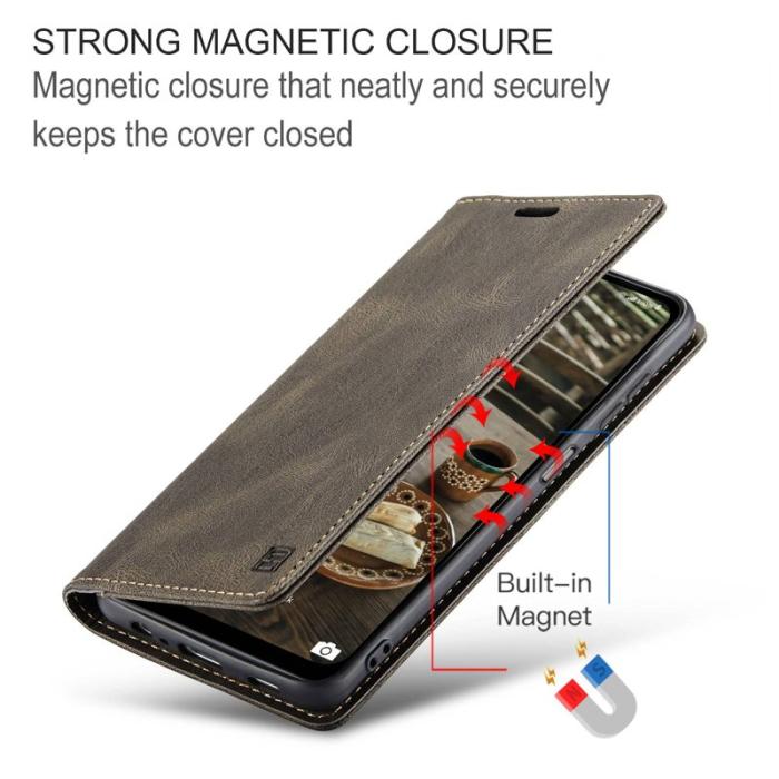 AUTSPACE - AUTSPACE A01 Fodral för Samsung Galaxy M53 5G - Konstläder - Kaffe