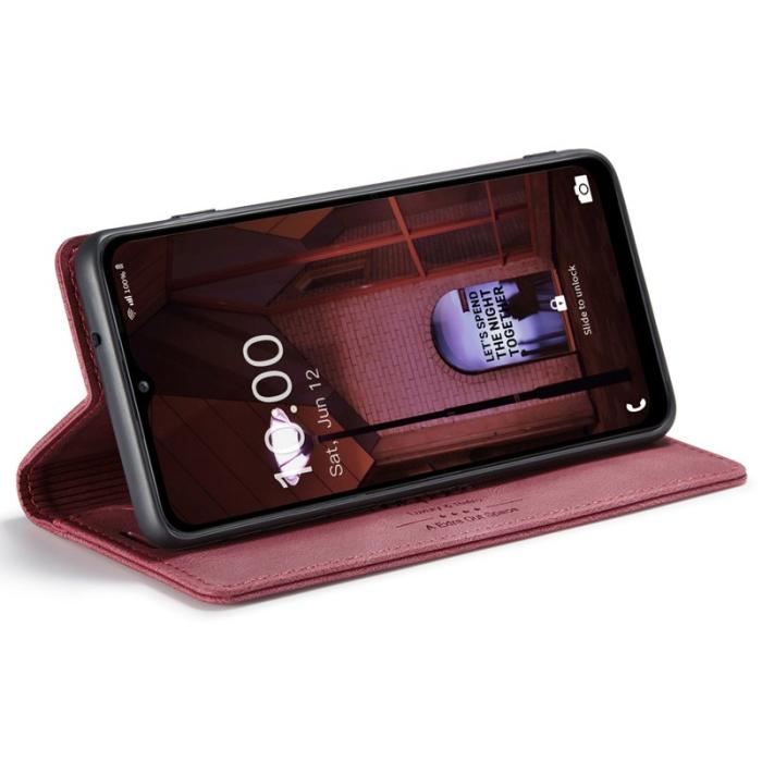 AUTSPACE - AUTSPACE A01 Fodral för Samsung Galaxy M53 5G - Matte PU Läder - Röd
