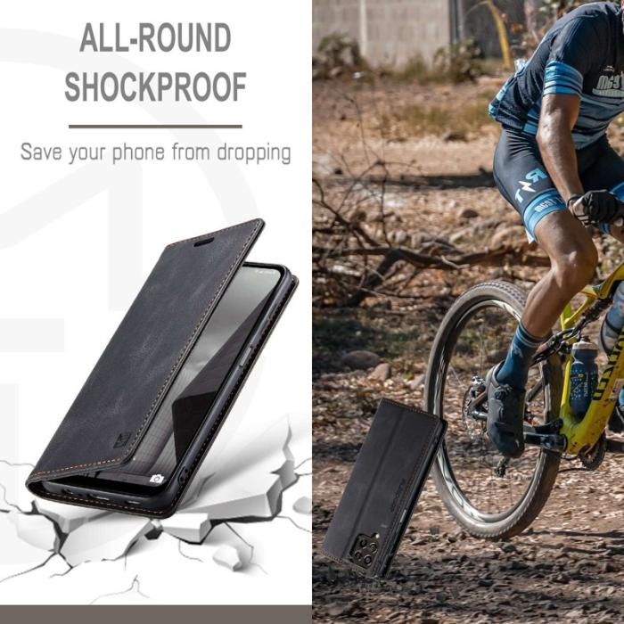 AUTSPACE - AUTSPACE A01 Fodral för Samsung Galaxy M53 5G - Svart PU Läder