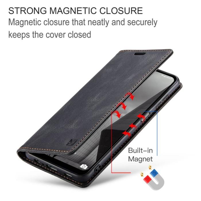 AUTSPACE - AUTSPACE A01 Fodral för Samsung Galaxy M53 5G - Svart PU Läder