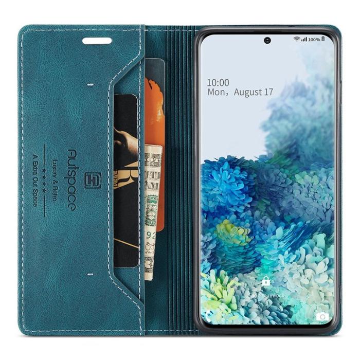 AUTSPACE - AUTSPACE A01 Fodral för Samsung Galaxy S20 Plus PU Läder - Blå
