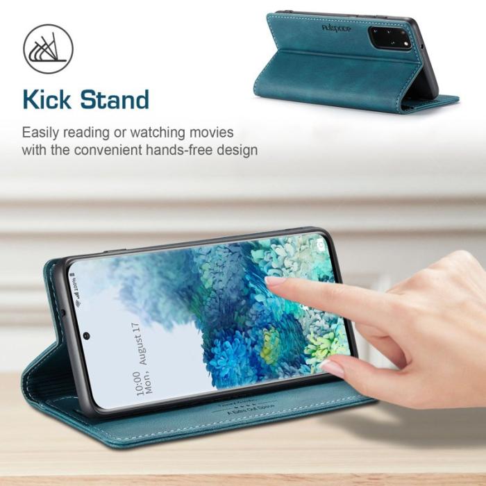 AUTSPACE - AUTSPACE A01 Fodral för Samsung Galaxy S20 Plus PU Läder - Blå