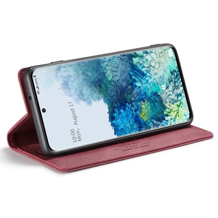 AUTSPACE - AUTSPACE A01 Fodral för Samsung Galaxy S20 Plus PU Läder - Röd