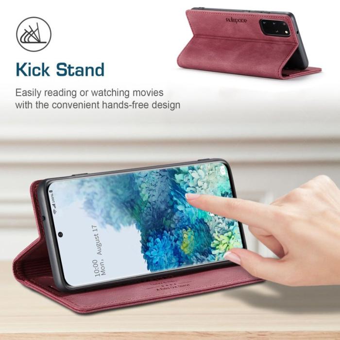 AUTSPACE - AUTSPACE A01 Fodral för Samsung Galaxy S20 Plus PU Läder - Röd