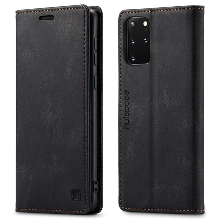 AUTSPACE - AUTSPACE A01 Fodral för Samsung Galaxy S20 Plus PU Läder - Svart