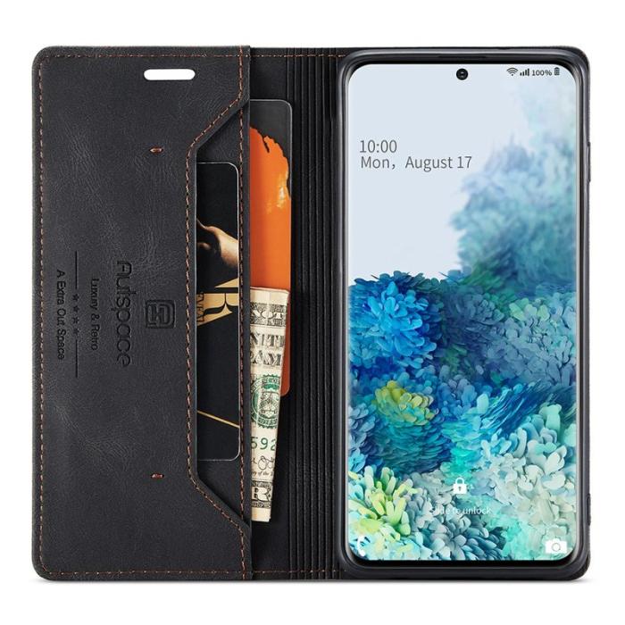 AUTSPACE - AUTSPACE A01 Fodral för Samsung Galaxy S20 Plus PU Läder - Svart