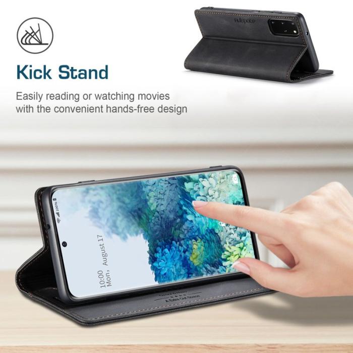 AUTSPACE - AUTSPACE A01 Fodral för Samsung Galaxy S20 Plus PU Läder - Svart