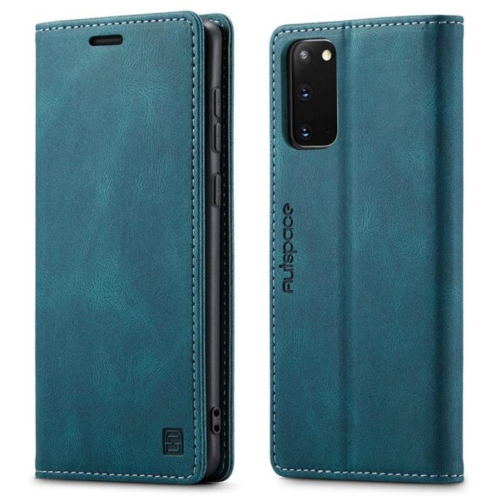 AUTSPACE - AUTSPACE A01 Fodral för Samsung Galaxy S20 PU Läder - Blå