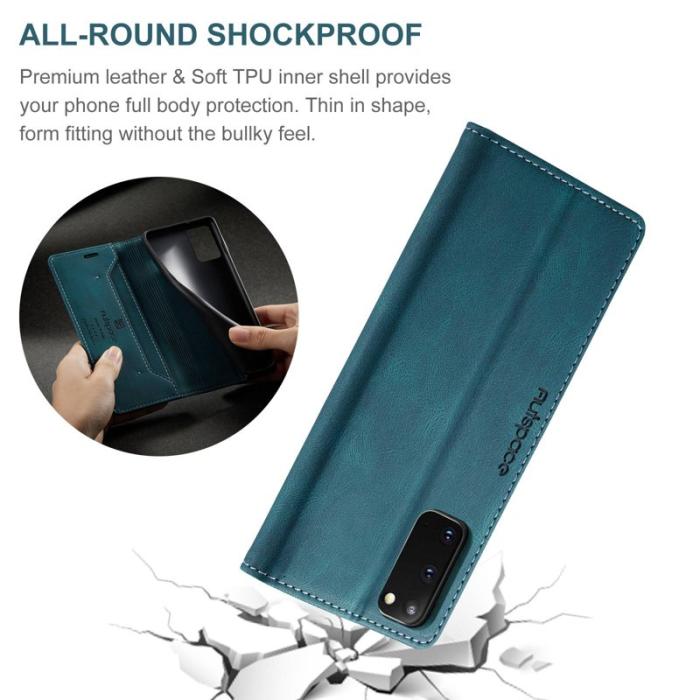 AUTSPACE - AUTSPACE A01 Fodral för Samsung Galaxy S20 PU Läder - Blå