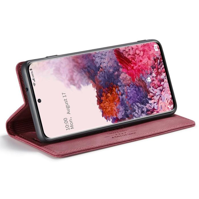 AUTSPACE - AUTSPACE A01 Fodral för Samsung Galaxy S20 PU Läder - Röd