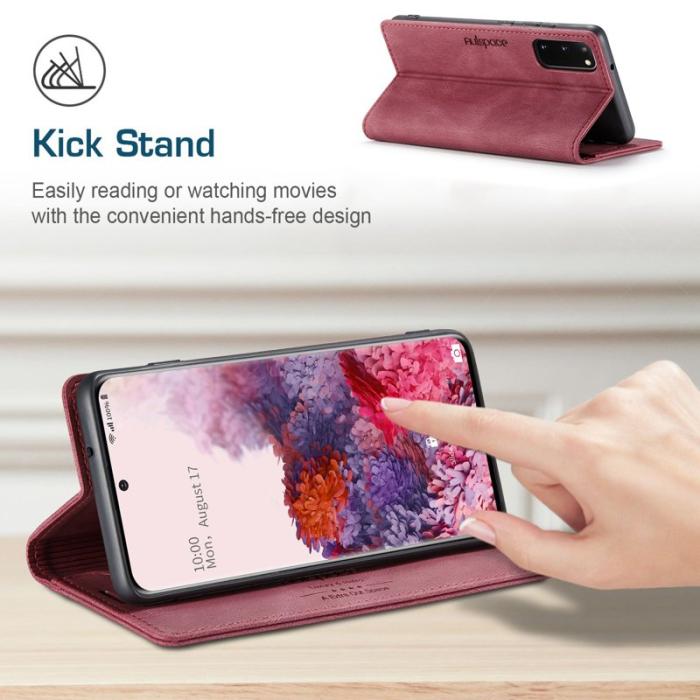 AUTSPACE - AUTSPACE A01 Fodral för Samsung Galaxy S20 PU Läder - Röd
