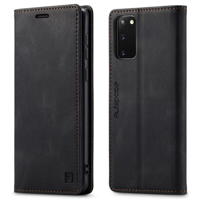 AUTSPACE - AUTSPACE A01 Fodral för Samsung Galaxy S20 PU Läder - Svart