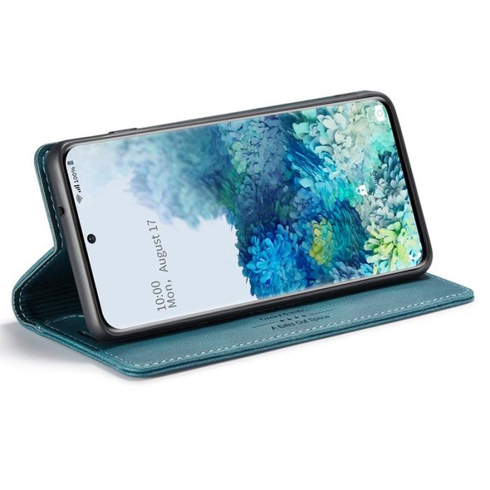 AUTSPACE - AUTSPACE A01 Fodral för Samsung Galaxy S20 Ultra PU Läder - Blå